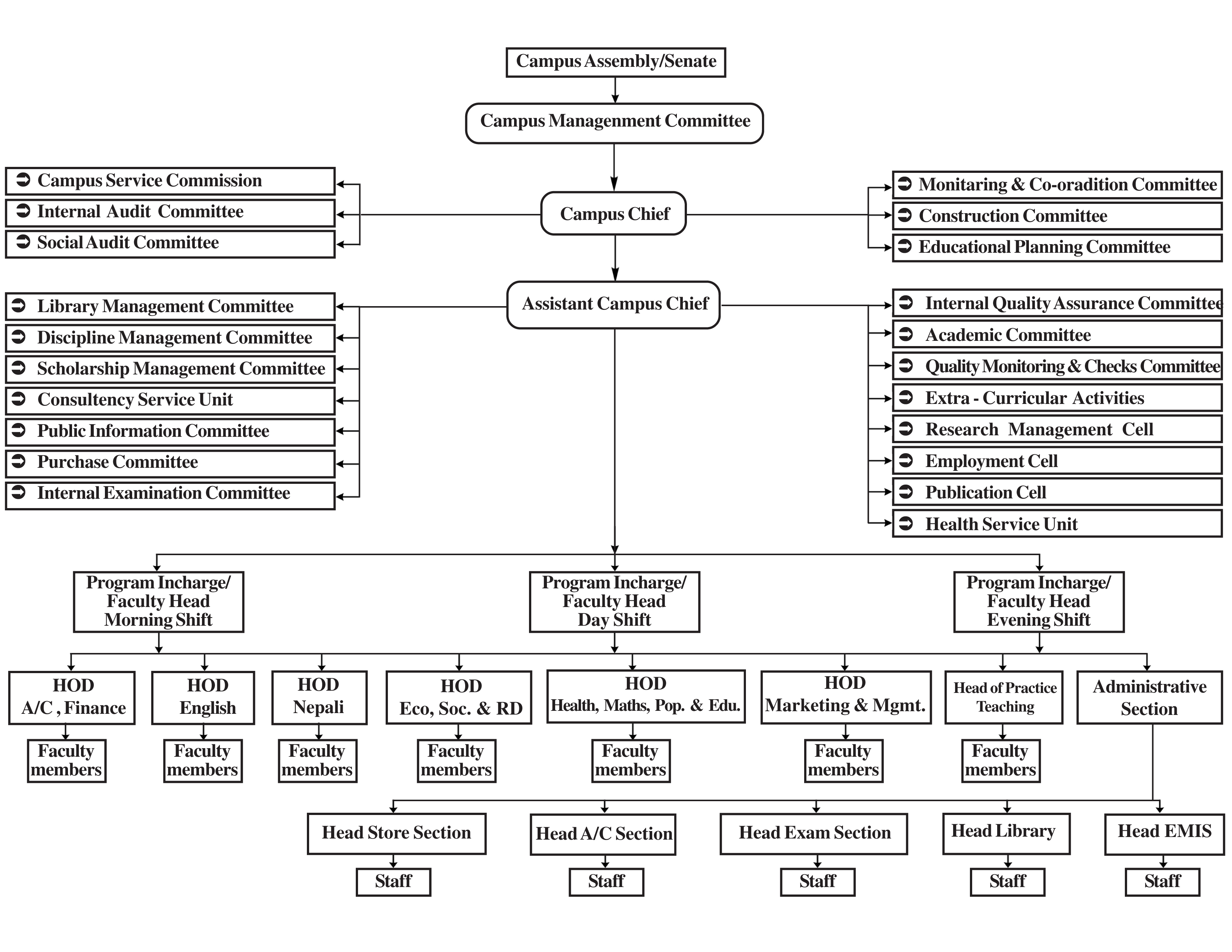 Organizational Structure – Madhyabindu Multiple Campus